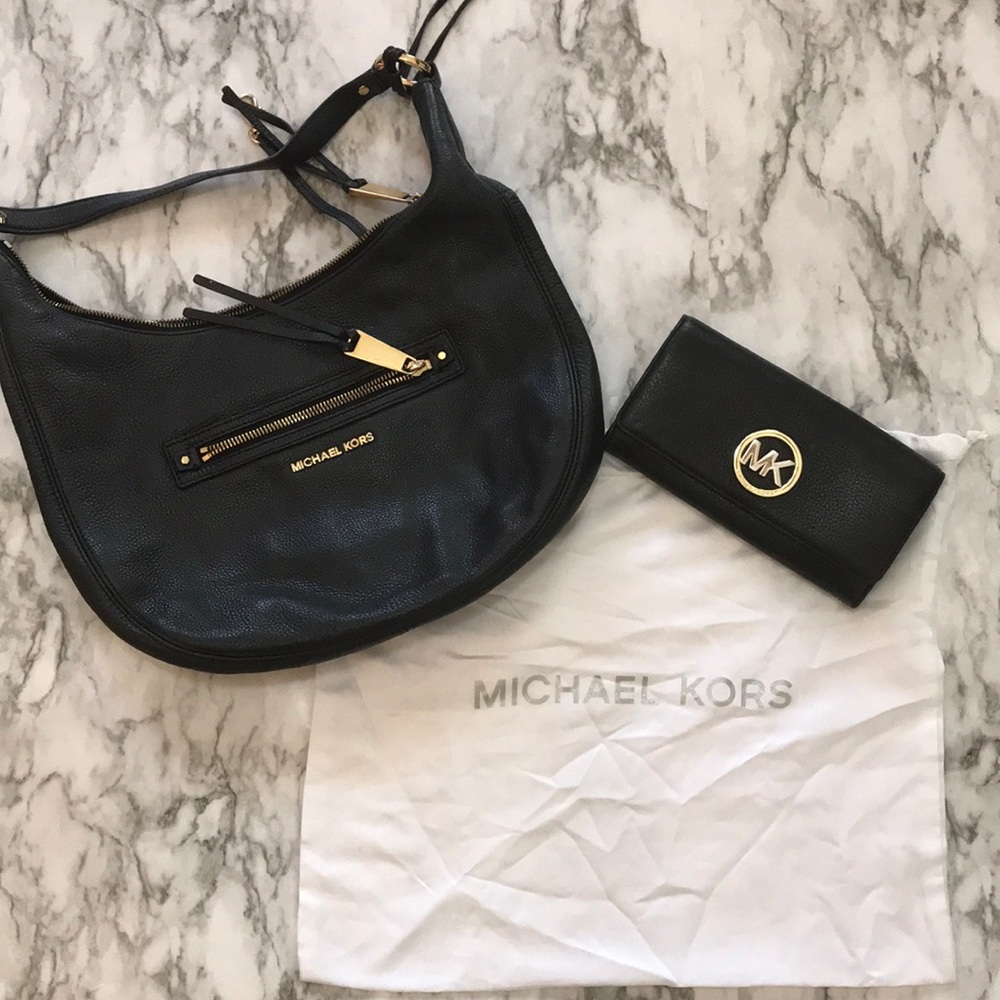 Michael Kors bag, wallet.